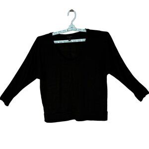 Banana Republic Luxespun 3/4 Dolman Sleeve Black Sweater Size M Academia Preppy